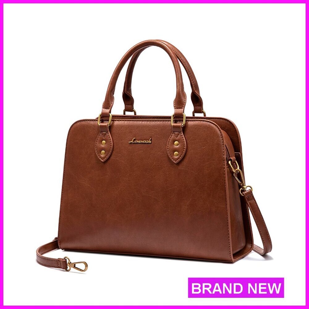Vintage Leather Top Handle Shoulder Bag Satchel Tote Crossbody Purse